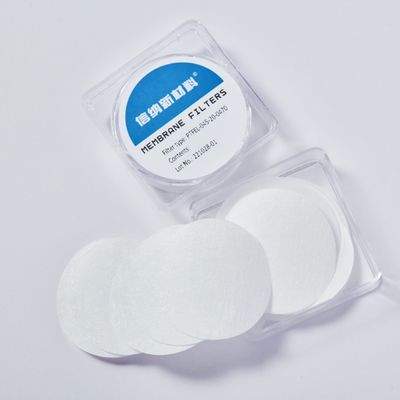 kwaliteit  Hydrophobic Polytetrafluoroethylene PTFE Membrane Disc Filter 0.45µm 25mm Dia fabriek